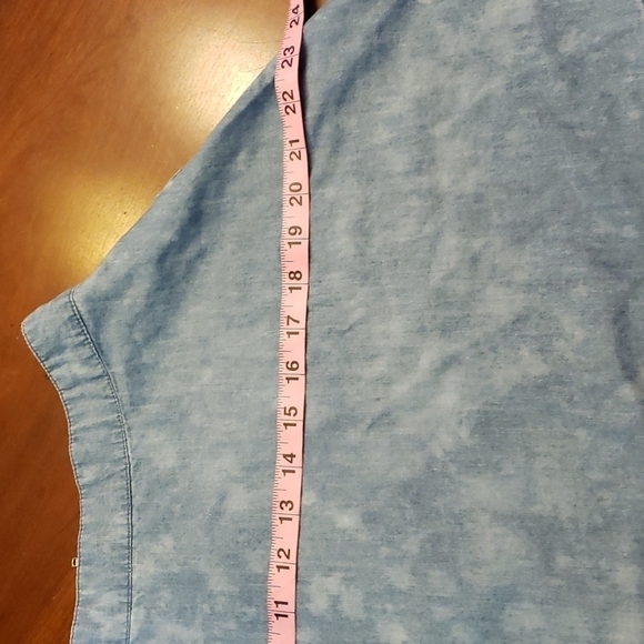 Forever 21 Repurposed Bleached Denim Chambray Skater Mini Skirt M EUC - Picture 7 of 11